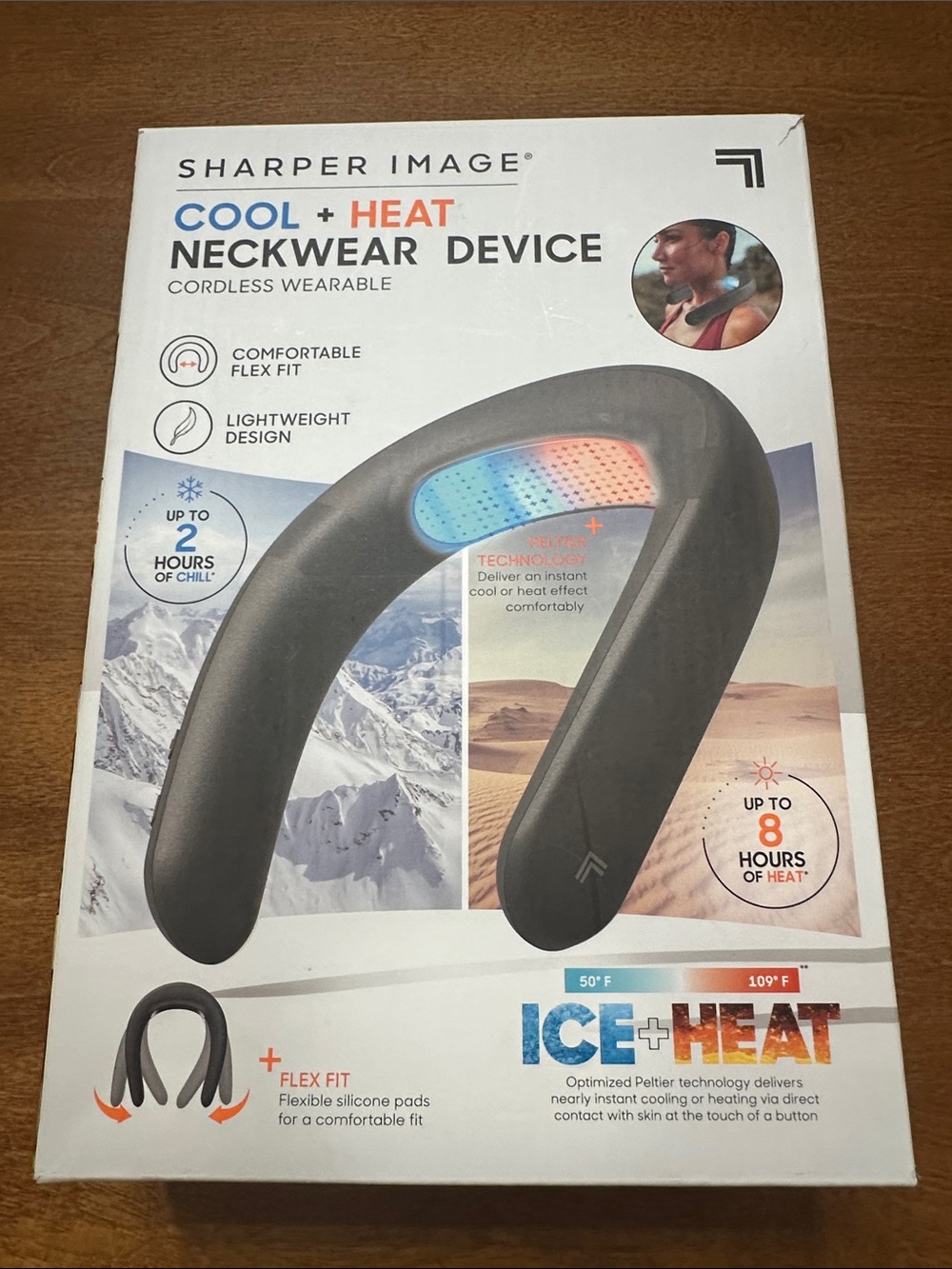 Sharper Image Cool + Heat Neckwear Device Cordless Wearable NIB